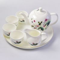 达美陶瓷功夫茶壶 茶杯 礼品骨瓷茶具套装批发 定制logo