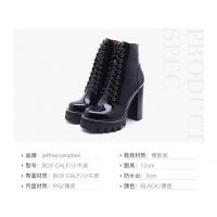 Jeffrey Campbell2018秋冬新品黑色漆皮简约潮流系带圆头粗高跟鞋