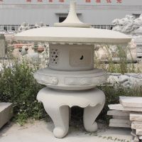 和之 大型大理石灯槽 芝麻白寺院灯笼 半手工方式工期准