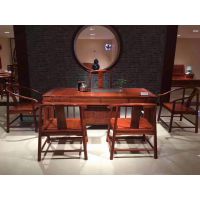 厂家供应红木家具茶桌椅组合6件套长方茶台 刺猬紫檀