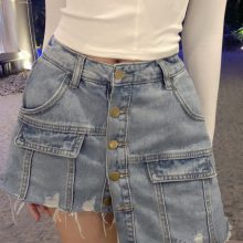 怎么直接和服装厂拿货学生牛仔超短裙韩版女装牛仔裤女式包裙香港朝阳