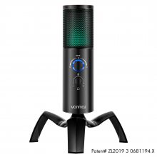 突音yanmai 2021 Q18 RGB 内置声卡话筒 USB游戏麦克风