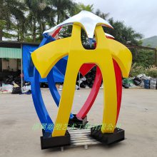 亲子主题景观玻璃钢一家三口抽象人物雕塑树脂彩绘抽象人雕塑