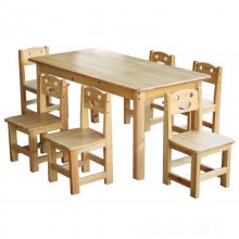 浩鑫家居 家装学校家具 幼儿园家具实木儿童桌椅 橡木课桌椅