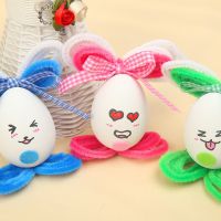端午节兔子仿真彩蛋 儿童DIY手工装饰材料包 手绘涂色彩绘玩具