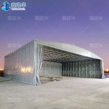 临时工业推拉棚 轨道式自动活动雨棚 伸缩式雨蓬