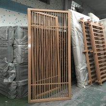 安化县茶楼大堂门面中式铝艺窗花格定制