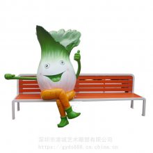 大棚场地白菜座椅西红柿卡通番茄公仔休闲凳子雕塑