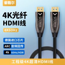 睿酷尔AOC光纤HDMI线高性价比4K60工程预埋线300米传输