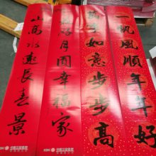 门口喜帖书法婚联九言妙句书法红系列春意浓对联印刷厂