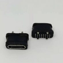 TYPE C 16P立式防水母座 USB C型16P直插防水母头 配防水胶圈