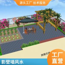 胜杰腾达碳化木葡萄架庭院绿化设计防腐木花架别墅花园设计施工家庭小院