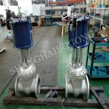 Z641Y气动法兰闸阀 Z641Y-40C 双作用开关活塞式快速切断球阀