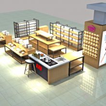 网红直播间产品展示架 定制加工木质展柜 陈列架 店铺设计装修