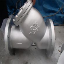 304不锈钢Y型过滤器GL41W-16P DN25法兰管道式蒸汽过滤器