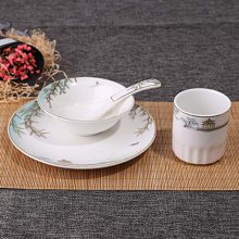 火鍋店特色餐具 中式復(fù)古陶瓷餐具4件套 主題餐廳會(huì)所飯店陶瓷用品