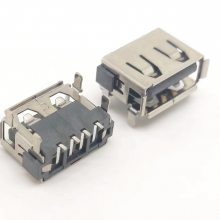USBa形沉板母座 短体卷边 卧式沉板 USBa形连接器