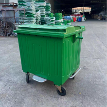 欧式1100L金属垃圾桶出口型外形美观采用一体冲压