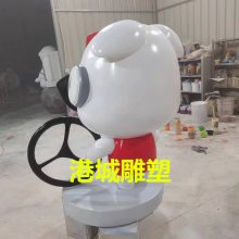 驾校形象卡通雕塑标志牌景区标识 玻璃钢学车培训公仔塑像