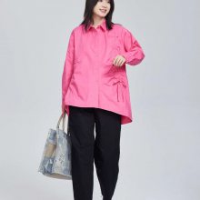 紫布语春季新款 纯色简约衬衫 通勤百搭棉麻衬衣女装 女装批发走份