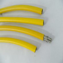 供应广州Φ6双扣平包型铠装软管Φ8激光器光纤铠甲灰色不锈钢包塑蛇皮管定制