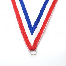 温州工厂批发 奖牌编织吊带 红白蓝彩色奖牌织带 条纹间色