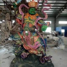 厂家直销四大***玻璃钢佛像 佛寺四大金刚彩绘站像 3米四大***站像