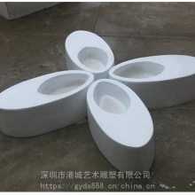 现代小区学校广场玻璃钢坐凳花盆组合休闲椅园林美陈雕塑