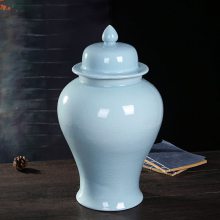 景德镇陶瓷摆件青瓷花瓶小号将军罐现代新中式客厅家居厅家居饰品