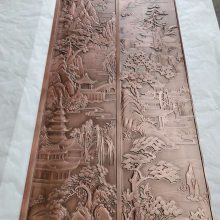 室内室外金属仿铜浮雕景观背景墙 铜铝雕刻山水壁画品牌文化背景墙