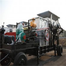混凝土锤式粉碎设备 建筑垃圾制砂机 移动河卵石柴油打砂机
