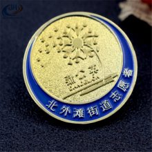 志愿者胸牌定制 圆形烤漆胸徽定做 玫瑰金烤漆徽章制作