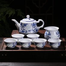 景德镇手绘玲珑陶瓷茶具套装 茶具批发 陶瓷茶具图片 恩城陶瓷茶具厂家