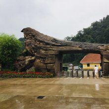 水泥假山大门 仿真树景区门头塑树 直塑TCP假树门GRC型