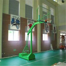 供应跃羚可升降可移动大箱体钢质篮球架 高强度透明钢化玻璃篮板