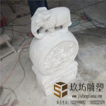 抱鼓石青石 门口青石仿古做旧石墩 石墩门口摆件一对