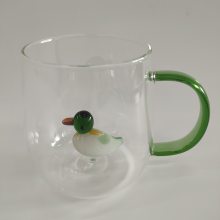 华企 高硼硅玻璃杯 工艺小水杯 可爱卡通透明杯