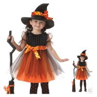 万圣节儿童女巫公主服装 化装舞会巫婆派对服饰儿童节恶魔cosplay
