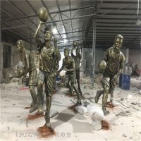 定做玻璃钢仿铜人像雕塑，校园文化仿铜名人雕像造型