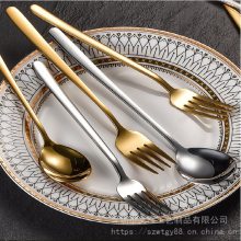 304不锈钢传奇餐具套装刀叉勺西餐罗马柱4件套咖啡勺礼品欧式酒店