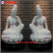 加工定制缅甸玉佛像汉白玉自在观音玉石送子观音雕像