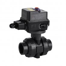 三厘厂家-PVC电动智能型双由令球阀-自动化调控-开度可调节