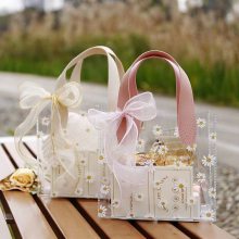 小雏菊pvc透明手提袋婚礼喜糖包装袋高级礼品袋