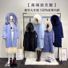 【高端派克服】新款 海宁奢华大气 内胆皮毛一体 豪华大毛领 撤柜品牌女装 货源走份发