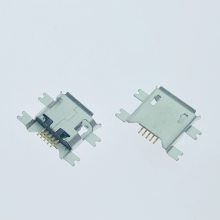 Micro5P沉板1.6母座 四脚全贴片SMT B型卷边 有导位 迈克USB全贴