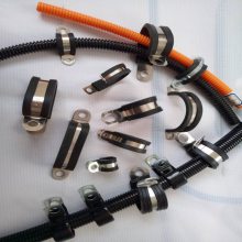 长盛丰源批发R型包胶线夹P型包胶线束卡子Φ12mm不锈钢连胶条卡箍