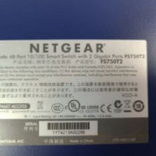 Netgear FS750T2 48口百兆2个小型可热插拔SFP GBIC智能交换机