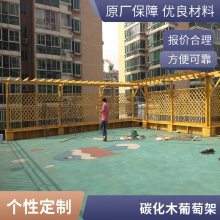 别墅庭院防腐木花架 木质廊架 实木碳化木葡萄架各种款式定做