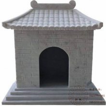 青石石雕土地庙 土地公婆牌位 佛龛神位
