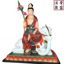 1.7米玻璃钢文殊普贤 2.6米树脂彩绘文殊普贤菩萨 誉盛工艺